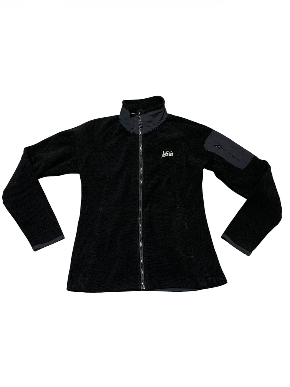 Women’s REI Tectonic Hybrid Full Zip Fleece Jacket Black Small